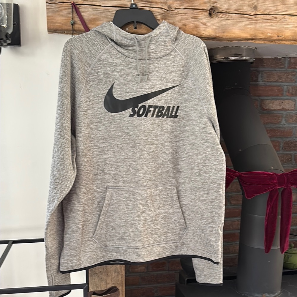 Nike Heather Gray Softball Hoodie